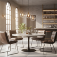 thumbnail image 3 of Homy Casa Set of 4 Upholstered Dining Chairs with Sled Metal Legs and Channel Tufted Seat for Kitchen Dining Room and Loft Spaces, 3 of 8