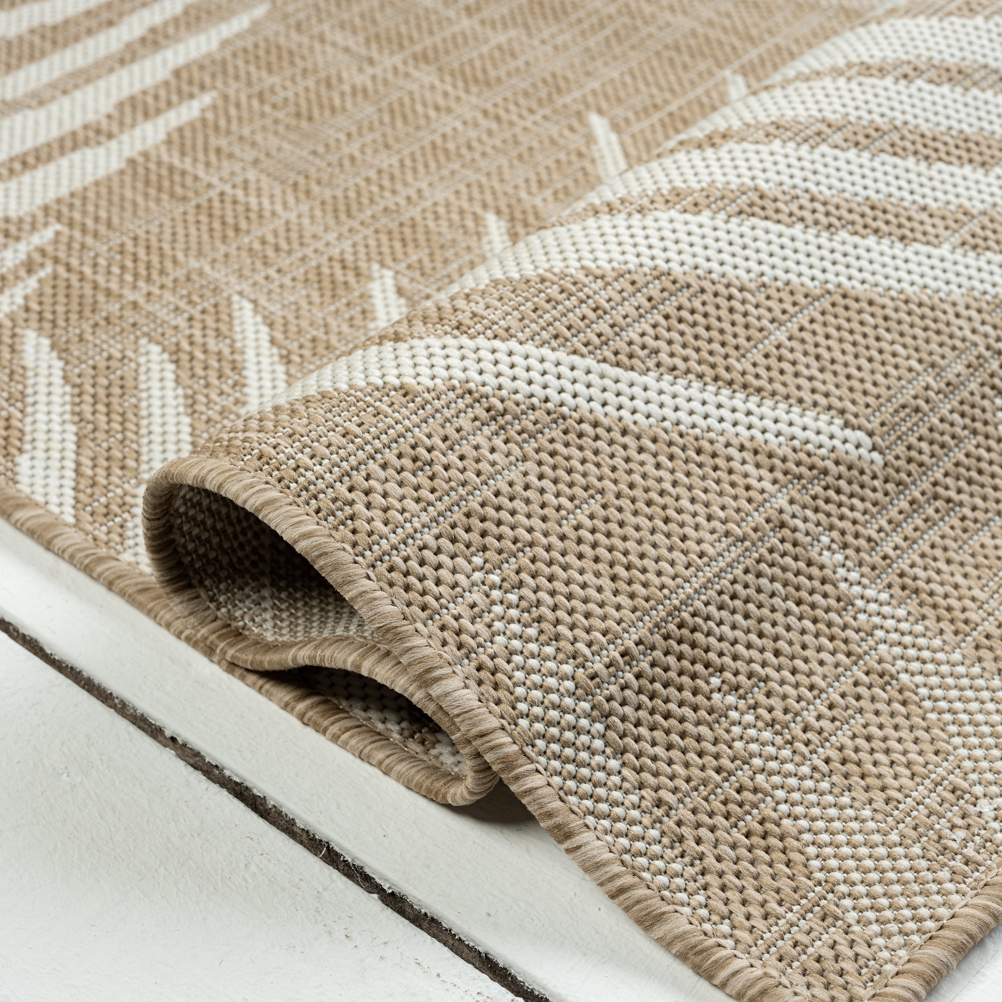 Ox Bay Carmindy Tropical Palms Indoor/Outdoor Area Rug, Beige/Ivory, 6'6" x 9'
