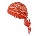 thumbnail image 1 of Adult Cotton Biker Skull Cap Motorcycle Bandana Head Wrap Du Doo Do Rag Cool,Orange, 1 of 7