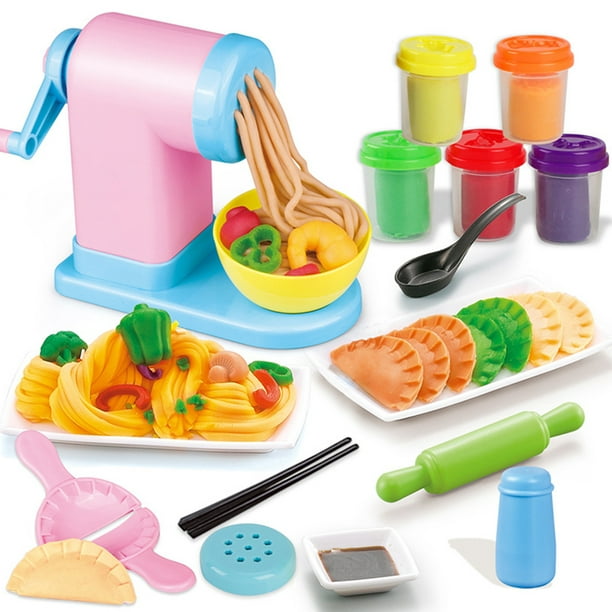 Bricolage 3D pâte à modeler simuler à la main fabricant de nouilles cuisine  jouet ensemble pour enfants filles couleur: machine à pâtes (petite boîte)  0.65kg 