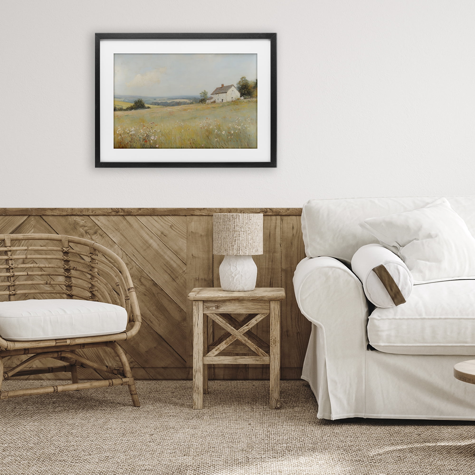 Stupell Industries Little House In The Prairie Black Framed Print Under Glass, design by Petal Prints Design