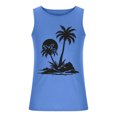 thumbnail image 4 of Gifts for Men! Titcea Tank Tops Men Palm Tree Printed Round Neck Sleeveless Summer Casual T Shirts Hawaiian Beach Holiday Loose Comfort Tank Top, 4 of 5