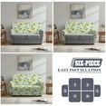 thumbnail image 7 of Jiueut Lemon Flower Pattern Recliner Loveseat Cover, Stain Resistant Couch Cover with Elastic Loop Comfortable Reclining Chair Covers for Home and Office, 7 of 7