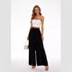 thumbnail image 3 of Pantalones de verano de pierna ancha para mujer, cinturón elástico, pantalones de falda larga de cintura alta y pierna ancha para mujer, 3 of 5