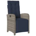 thumbnail image 3 of vidaXL 9 Piece Patio Dining Set with Cushions Gray Poly Rattan, 3 of 6