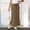Brown, variant on Casual Maxi Skirts for Women High Waist Trendy Drawstring Side Slit Skirts With Pockets Dark Blue L