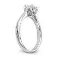 thumbnail image 6 of Solid 14k White Gold Round Solitaire Engagement Ring with CZ Cubic Zirconia Size 7, 6 of 8