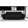 thumbnail image 2 of Sofá Cama Reclinable Paris Lino Negro, Brazos separados, Futon 3 Posiciones EL BAZAR STORE Moderno abotonado, 2 of 7