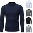 thumbnail image 4 of CENL Winter Warm Men Mock Neck Basic Plain T-shirt Blouse Pullover Long Sleeve Top, 4 of 9