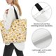 thumbnail image 3 of Fotbe Honey Honeycomb Bolsa Tote Estética de Lona con Estampado para Mujer - Bolsa Reutilizable de Hombro Casual para Vacaciones, Compras, Trabajo y Gimnasio, 3 of 8
