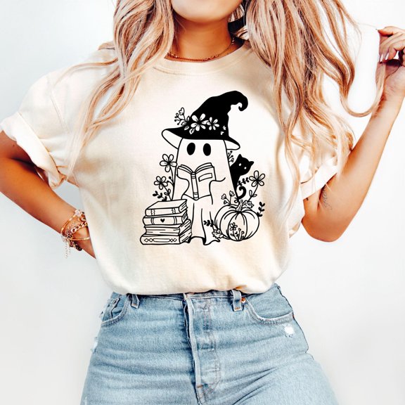 Ghost Book Shirt, Halloween Teacher Gift, Ghost Book Lover Shirt, Book Lover Gifts, Halloween Ghost Shirt