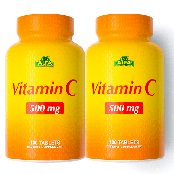 Vitamin C 500mg - Immune Support - 100 Tablets per bottle - 2 PACK