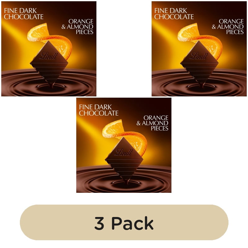 Lindt Excellence Dark Orange Chocolate Bar 100g, British Import (Pack of 3)