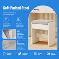 thumbnail image 4 of Vanity Desk Set with Mirror and Lights, Makeup Vanity Table with 2 Large Drawers& Charging Station, Modern Vanity Dressing Table with Stool for Bedroom, White, 4 of 9