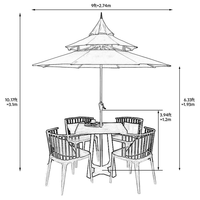 best rectangular cantilever patio umbrella Crestlive Products 13 ft. x 10 ft. Double Top Rectangular Cantilever Patio  Umbrella in Dark Gray with 220 lbs. Base Stand CL-UWB4608DGY