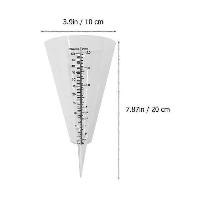 2 Pack Plastic Rain Gauge Cone Rain Gauge Test Tube Measuring Container with Outdoor Scale