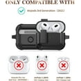 thumbnail image 4 of Airpods 3rd Generation Case with Lock & Cleaning Kit, OTOPO Rugged Shockproof Airpod 3 Protective Cover Men Women for Apple Airpod 3rd Gen Case 2021, Black, 4 of 7