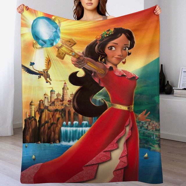 Manta de dibujos animados de Elena de Avalor, suave y acogedora manta de felpa esponjosa para niños, niñas y adultos jóvenes, cálida manta de franela para sala de estar, dormitorio, sofá cama de 30 x