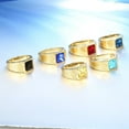 thumbnail image 2 of HIJONES Women Men's Multicolor Gemstone Ring Stainless Steel Exaggerated Stone Band Ring Gold Plated Black Size 13, 2 of 3