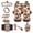 Light Brown Cow Print, variant on Renewold 14 Pack Car Accessories, Universal Auto Seat Protector Steering Wheel Seatbelt Strap Pad Trash Can Armrest Pad Cup Holders Rearview Mirror Handbrake Cover Set, Light Brown Cow Print