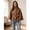 Camel, variant on Women Stand Collar Cape Jacket with Tie Waist Belt for Fall Winter Casual Outerwear >
