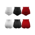 thumbnail image 7 of Ame Women Fashion High Waist Bikini Bottom Ladies Retro Solid Pleated Swimming Briefs Shorts，S-3XL, 7 of 7