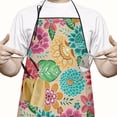 thumbnail image 2 of Pioneer Flower Floral Print Pattern Apron-Garden Aprons for Women with Pockets-Cotton Linen Waterproof Kitchen Cooking Gardening Aprons Adjustable for Kitchen,Cooking,BBQ and Salon 33x27 Inch, 2 of 6