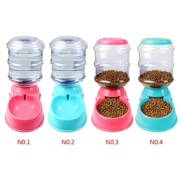 3.5L Pet Gravity Automatic Self-dispenser Food Feeder/Waterer Replenish Drinking Fountains