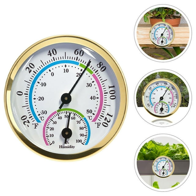 BESTYASH Termómetro De Temperatura Y Humedad Dorado Para Montaje En Pared Uso En Hogar