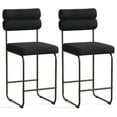 thumbnail image 1 of Gymax Set of 2 Counter Height Bar Stools 26'' Counter Stools w/ Metal Frame & Footrest Black, 1 of 9