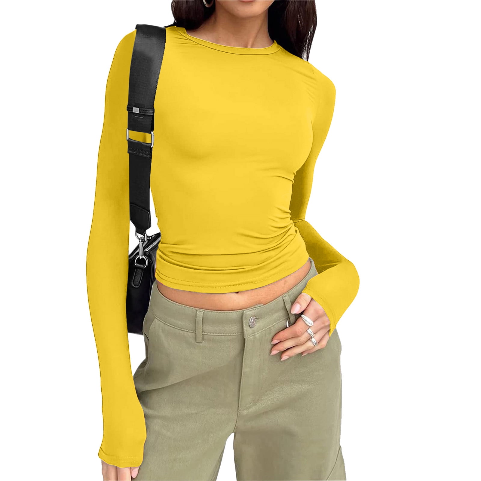 yellow fitted crop top