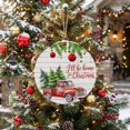 thumbnail image 6 of Welcome Sign for Front Door,Red Christmas Round Metal Welcome Front Porch Decor,Truck Xmas Tree Ball Snowflake Winter Wooden Wall Hanging Sign for Living Room Kitchen Hallway Housewarming Gift 8'', 6 of 9