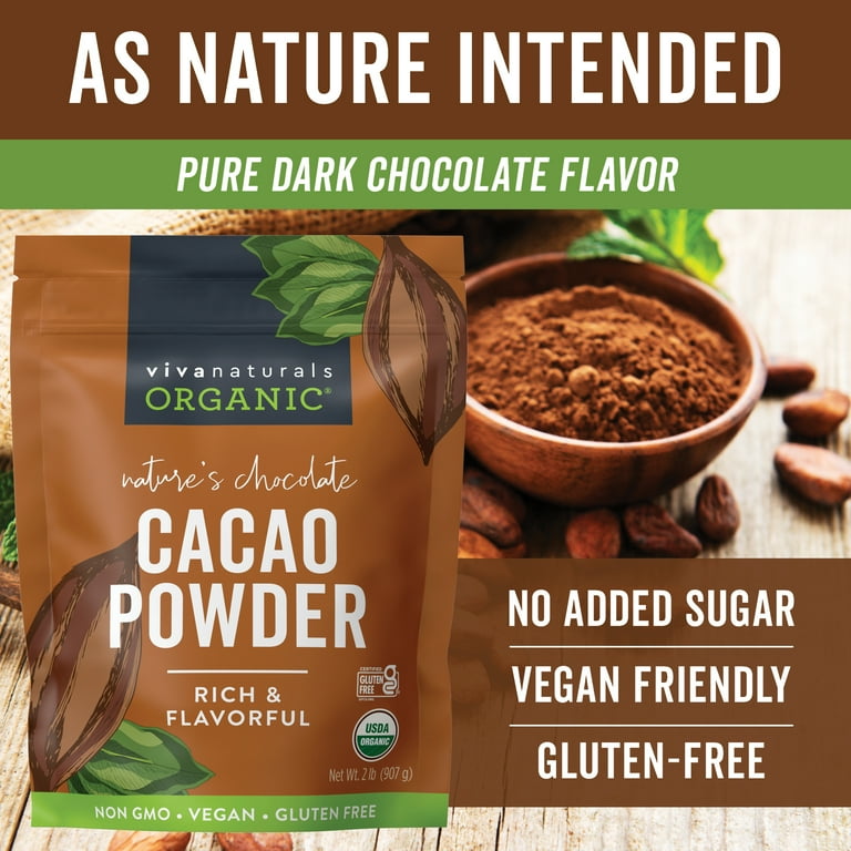 Viva Naturals, Organic Cacao Powder -Nature's Chocolate, 2 lb