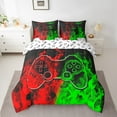 thumbnail image 2 of Erosebridal Abstract Gamepads Bed in a Bag Full size,Video Game Bed Set,Green Red Bedding Full Size,Microfiber Gamer Room Decoration,Reversible,7pcs, 2 of 6
