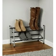 thumbnail image 2 of Mainstays 2-Tier Shoe Rack Storage Organizer, Silver Metal and Black Rod, 10 Pairs, 2 of 5