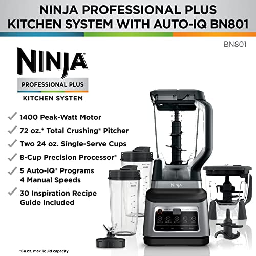 Ninja BN801 Professional Plus Kitchen System, 1400 WP, 5 Functions