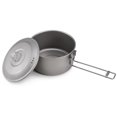 thumbnail image 4 of Juego de ollas de titanio puro para camping con mangos plegables - Ideal para senderismo y aventuras al aire libre, 4 of 7