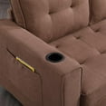 thumbnail image 5 of 3 in 1 Sleeper Sofa Couch Bed,Small Tufted Velvet Convertible Loveseat Futon Sofa Pullout Bed, with Storage Pockets Chaise for Living Room Apartment Lounge Foldable (Brown), 5 of 9