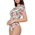 thumbnail image 2 of Naloa Flower Women's Short-Sleeved Onesie, One-Piece Swimsuit for Parties, dates, clubs - XX-Large, 2 of 9