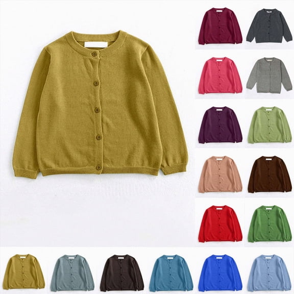 Toddler Knit Cardigan Toddler Boys Girls Button Up Sweater 6-12 Months 12-24 Months 2T 3T 4T 5T 6T 7T 8T 9T Children 6-7 Years