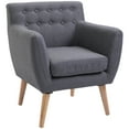 thumbnail image 1 of HOMCOM Modern Accent Chair, Linen Upholstery Armchair, Tufted Club Chair, 1 of 10