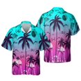 thumbnail image 2 of Camisas estampadas con cocoteros de playa hawaianas para hombres, ropa informal para la playa hawaiana, blusas Y2k de manga corta para vacaciones para hombres, 2 of 4