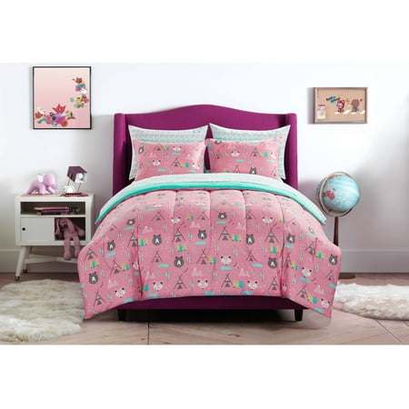 Mainstays Kids Woodland Safari Girl Bed in a Bag Bedding