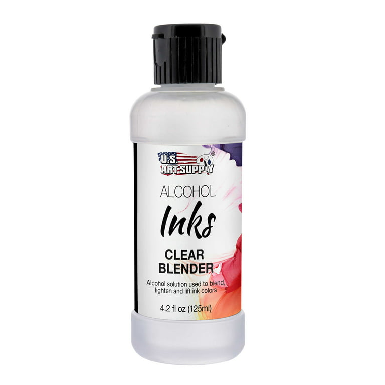 U.S. Art Supply Ink Color Blender Solution, Large 4.2 Ounce Bottle - Alcohol-Based Dye Paint Blending Mixing Solution to Lighten, Blend, Dilute, Re-Wet, Remove, Lift Ink - Epoxy Resin Art