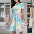 thumbnail image 2 of Colorful Mandala Floral Pattern Women's Classic Swing Skater Dress Casual Work Party Cocktail Dresses, 2 of 6