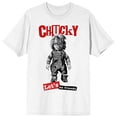 thumbnail image 6 of Chucky Let's Be Friends Crew Neck Short Sleeve Men's White T-shirt - 6XL, 6 of 7
