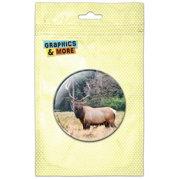 Elk on Plain Refrigerator Button Magnet
