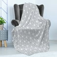 thumbnail image 4 of Geometric Soft Flannel Fleece Throw Blanket, Asanoha Pattern with Intertwined Lines Traditional Japanese Hemp Leaf Design, Cozy Plush for Indoor and Outdoor Use, 50" x 70", Grey White, by Ambesonne, 4 of 5