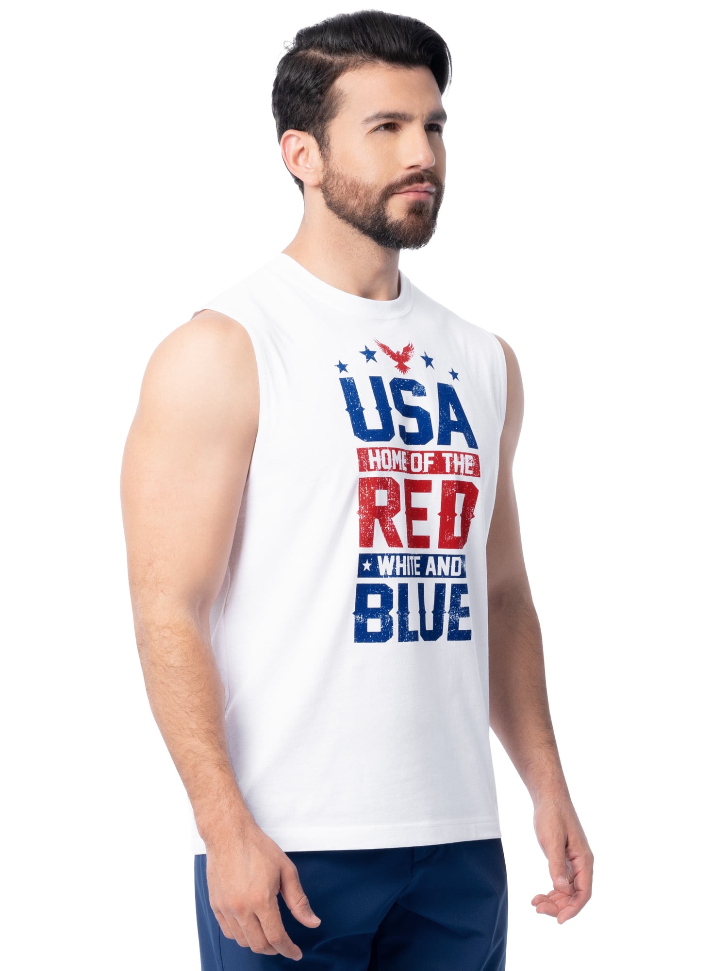 Way to Celebrate Men's & Big Men's 4th of July Americana Graphic Muscle Tank, Sizes S-5XL