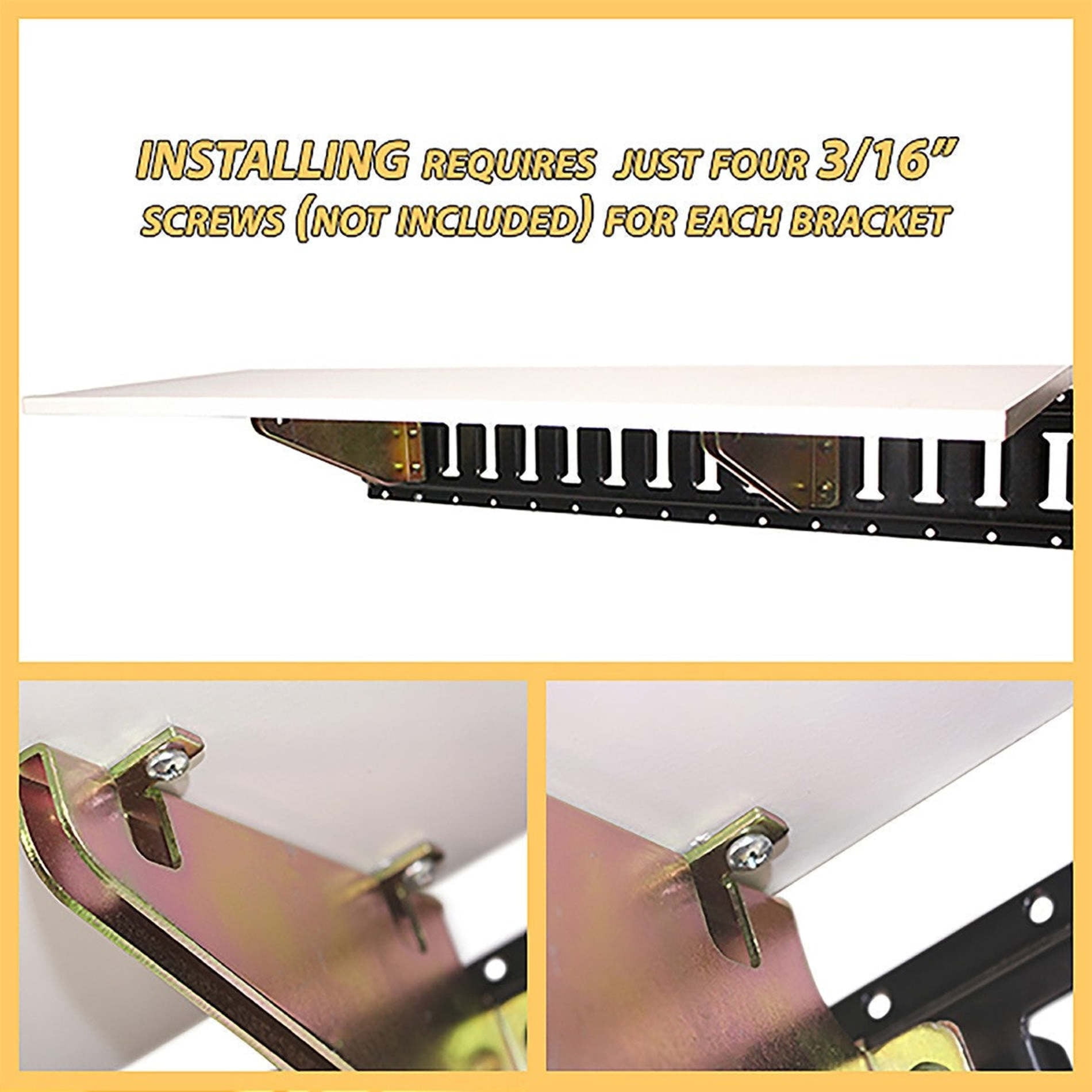"2 E Track Fixed Shelf Brackets | DIY Zinc-Plated Accessories for Shelves in Enclosed Trailer, Truck, Warehouse, Garage"